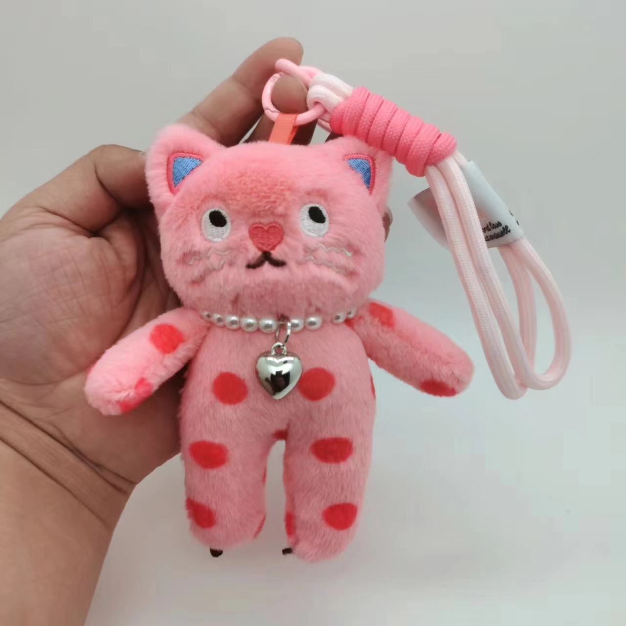 Car Accessories Girly - Porte-clés en peluche chat rose Kawaii