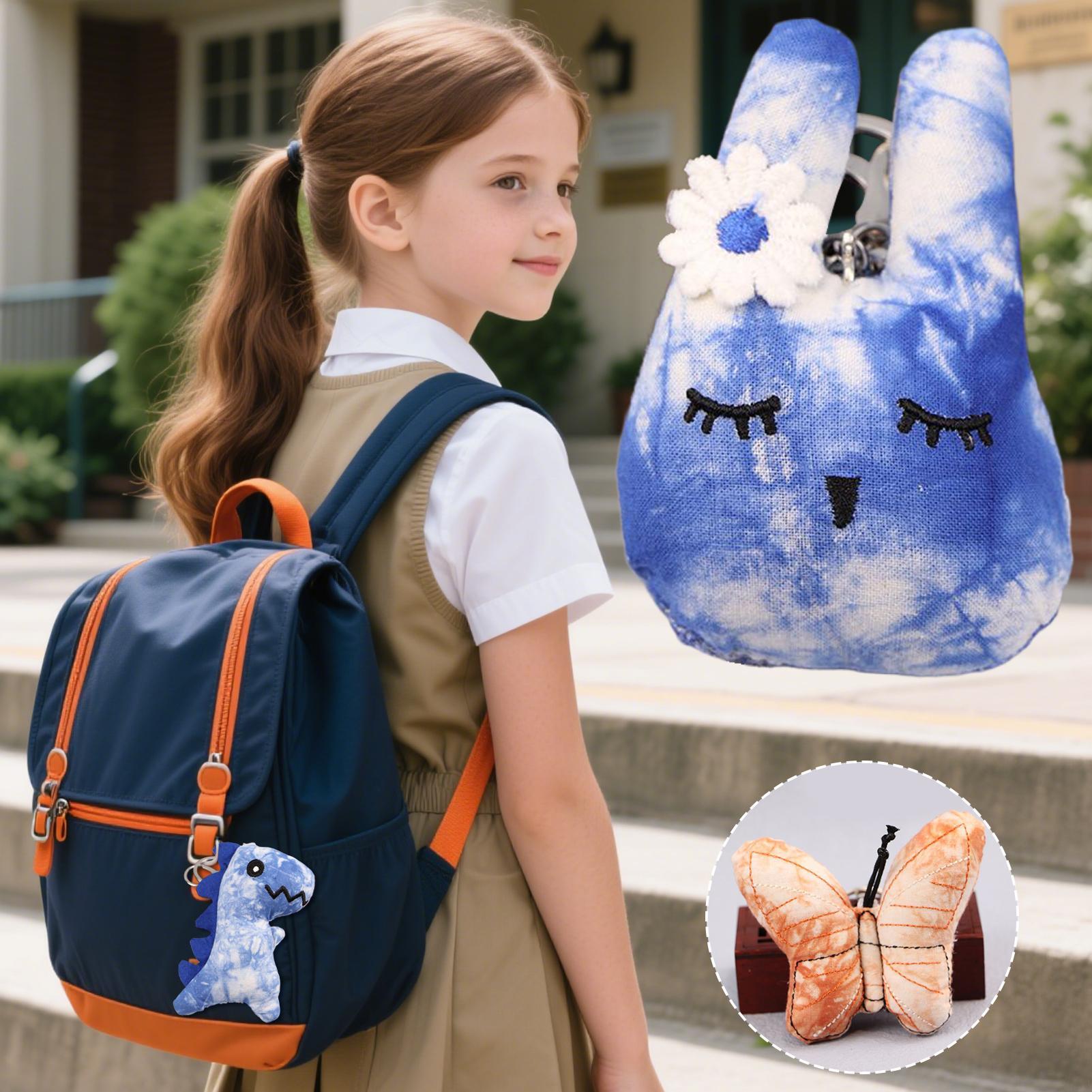 Car Accessories Girly - Porte-clés en peluche dinosaure pour filles,